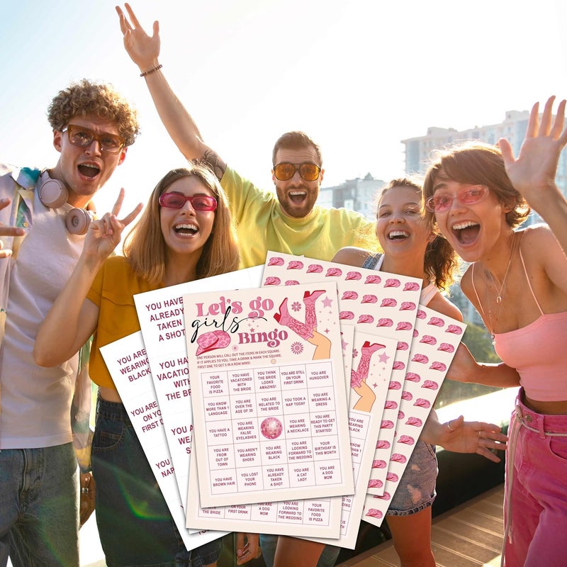 OZTEMETY Bachelorette Party Bingo Game, Nash Bash Let's Go, 24 Players, Adults, 5"x7" Cards, Reusable Set - Image 4